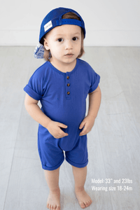 Eclipse Kids Baby & Toddler Bodysuit Henley Short Sleeve Romper - Marlin