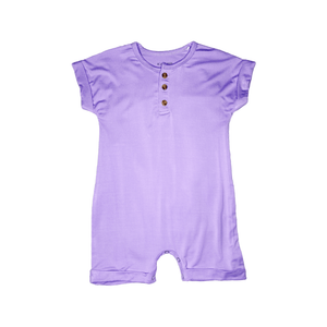 Eclipse Kids Baby & Toddler Bodysuit Henley Short Sleeve Romper - Pastel Lilac