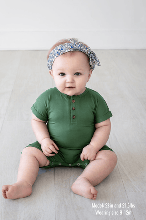 Eclipse Kids Baby & Toddler Bodysuit Henley Short Sleeve Romper - Watercress