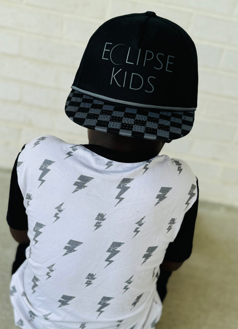 Eclipse Kids Black Checkered Snapback - Child