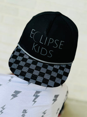 Eclipse Kids Black Checkered Snapback - Child