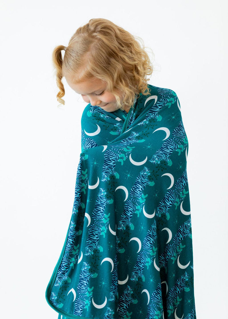 Eclipse Kids Blanket Midnight Tigers Luna Wrap - 47in X 47in double layered blanket