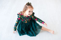 Eclipse Kids Kid's Dress Long Sleeve Tulle Dress - Moody Flowers