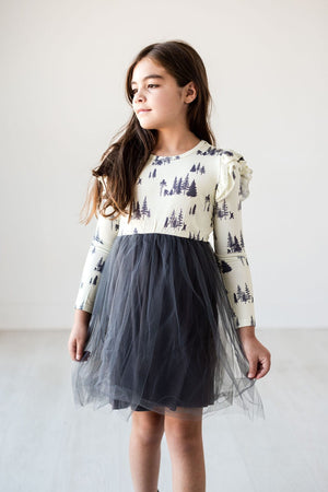 Eclipse Kids Kid's Dress Long Sleeve Tulle Dress - Sasquatch