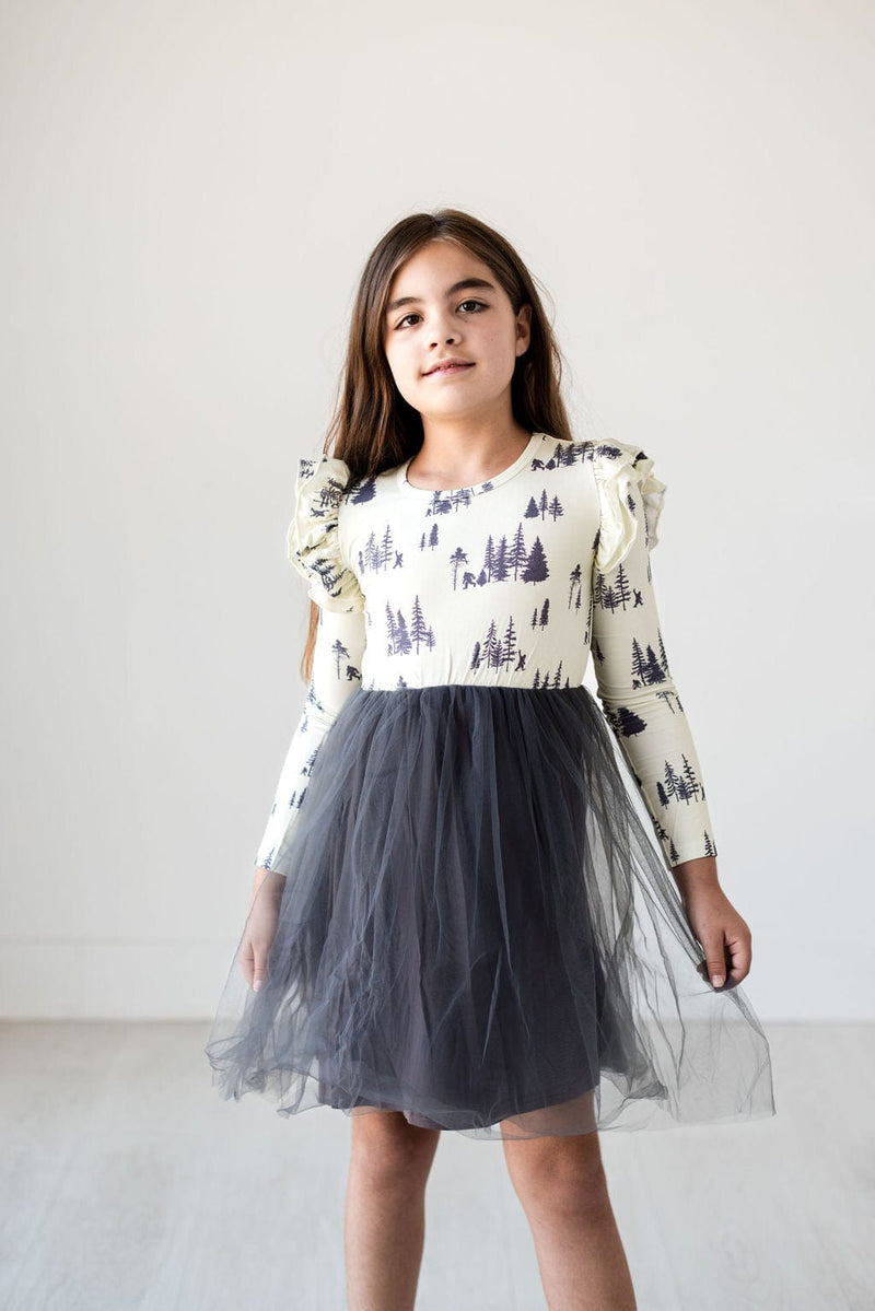 Eclipse Kids Kid's Dress Long Sleeve Tulle Dress - Sasquatch