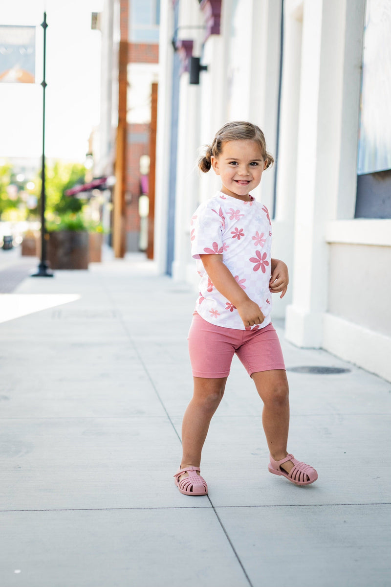 Eclipse Kids Millie - Bamboo Tee & Ribbed Bike Shorts Set