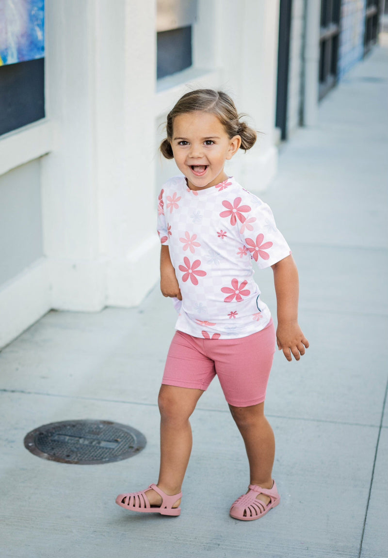 Eclipse Kids Millie - Bamboo Tee & Ribbed Bike Shorts Set