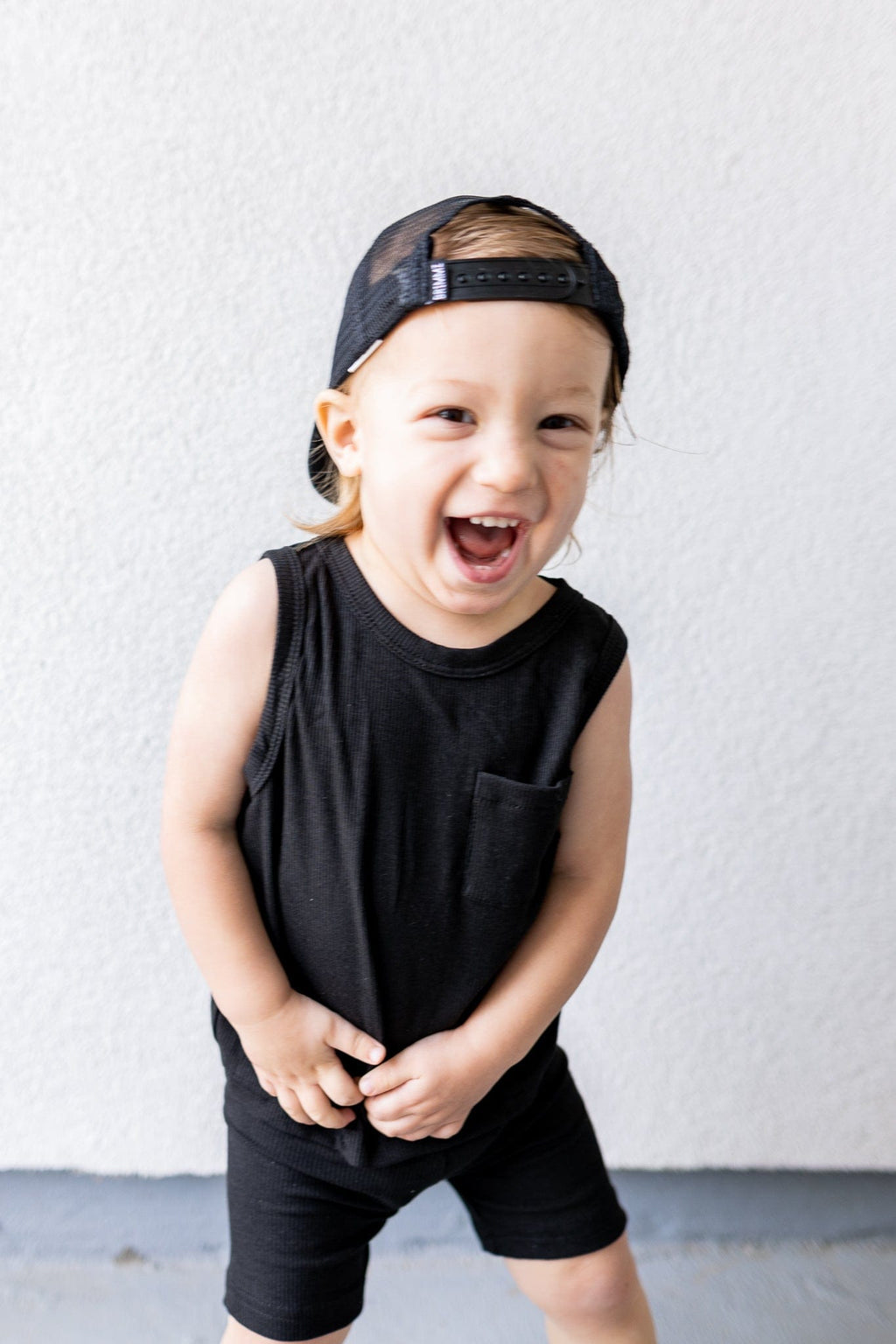 Eclipse Kids Ribbed Bamboo Tank Set - Black