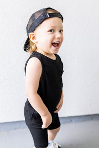 Eclipse Kids Ribbed Bamboo Tank Set - Black