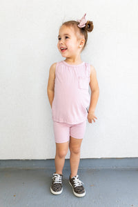 Eclipse Kids Ribbed Bamboo Tank Set - Light Mauve