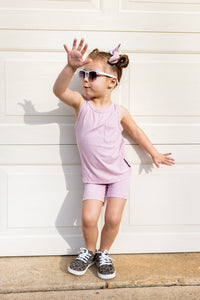 Eclipse Kids Ribbed Bamboo Tank Set - Light Mauve