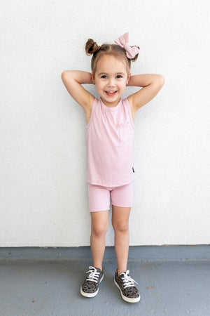 Eclipse Kids Ribbed Bamboo Tank Set - Light Mauve