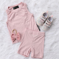 Eclipse Kids Ribbed Bamboo Tank Set - Light Mauve