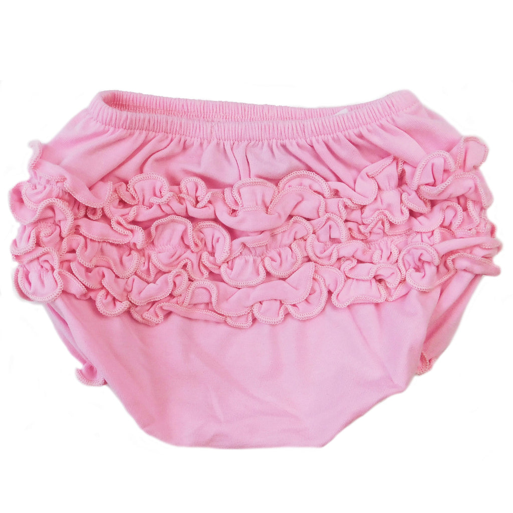 AnnLoren Baby & Toddler Girls Light Pink Knit Ruffled Butt Bloomer Diaper Cover