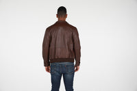 FAD-Forever Altered Destiny Men's Outerwear Fadcloset Austin Mens Leather Bomber Jacket Brown