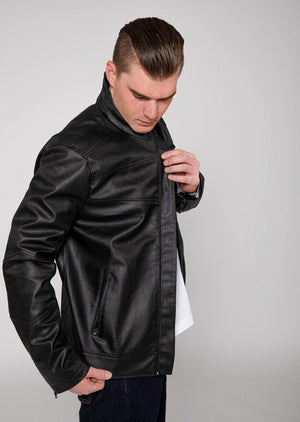 FAD-Forever Altered Destiny Men's Outerwear Fadcloset Men's Eagle PU Faux Leather Biker Jacket