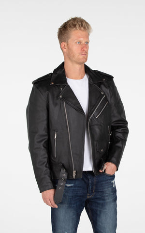 FAD-Forever Altered Destiny Men's Outerwear Fadcloset MotoArt Men's Classic Cruiser V1 Biker Genuine Leather Jacket