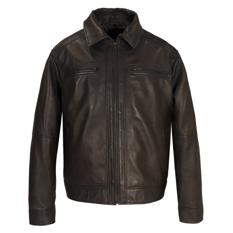 FAD-Forever Altered Destiny Men's Outerwear XS / BROWN Fadcloset Mens Cameron Leather Jacket