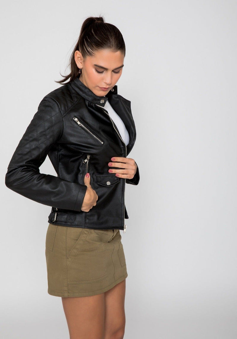 FAD-Forever Altered Destiny Women's Outerwear Fadcloset Women's Scarlett Biker PU Faux Leather Jacket