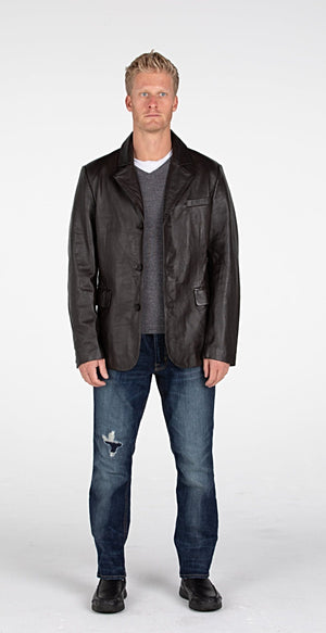Fadcloset Men's Blazer Fadcloset Men's Lexington Premium Leather Blazer Coat
