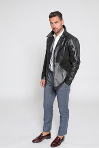 Fadcloset Men's Blazer Fadcloset Men's Tormund Suede Leather Blazer