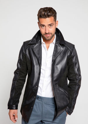 Fadcloset Men's Blazer Fadcloset Men's Tormund Suede Leather Blazer