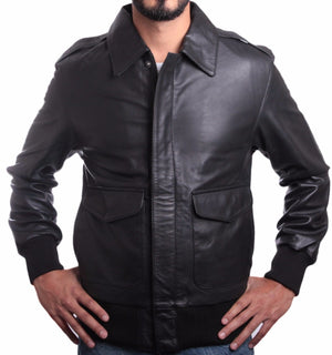 Fadcloset Men's Outerwear Fadcloset Houston Mens Leather Bomber Jacket