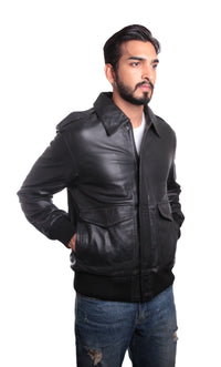 Fadcloset Men's Outerwear Fadcloset Houston Mens Leather Bomber Jacket