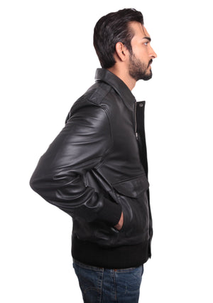 Fadcloset Men's Outerwear Fadcloset Houston Mens Leather Bomber Jacket