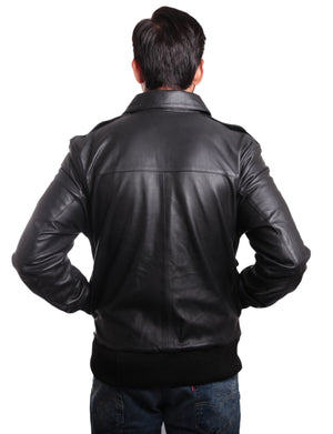 Fadcloset Men's Outerwear Fadcloset Houston Mens Leather Bomber Jacket