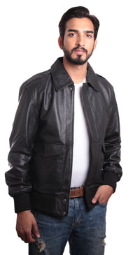 Fadcloset Men's Outerwear Fadcloset Houston Mens Leather Bomber Jacket