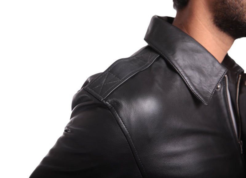 Fadcloset Men's Outerwear Fadcloset Houston Mens Leather Bomber Jacket