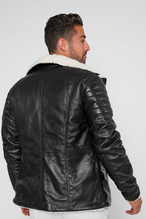 Fadcloset Men's Outerwear Fadcloset Men's Cosmo Shearling Curly Fur Leather Jacket