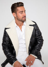 Fadcloset Men's Outerwear Fadcloset Men's Cosmo Shearling Curly Fur Leather Jacket