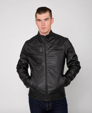 Fadcloset Men's Outerwear Fadcloset Men's Eagle PU Faux Leather Biker Jacket