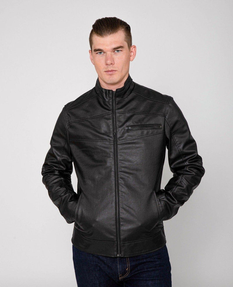 Fadcloset Men's Outerwear Fadcloset Men's Eagle PU Faux Leather Biker Jacket