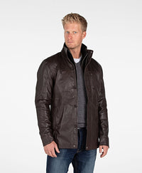 Fadcloset Men's Outerwear Fadcloset Men's Lambskin 4 Button Leather Coat