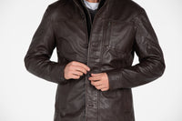 Fadcloset Men's Outerwear Fadcloset Men's Lambskin 4 Button Leather Coat