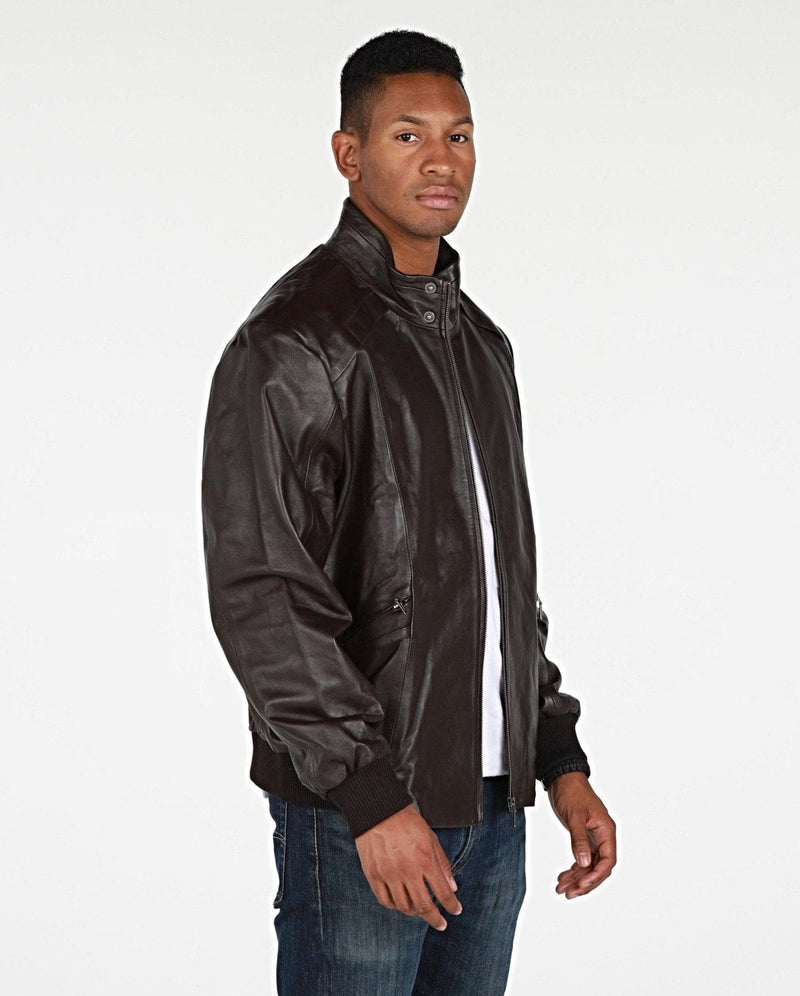 Fadcloset Men's Outerwear Fadcloset Mens Calypso Bomber Leather Jacket