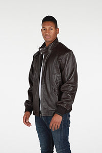 Fadcloset Men's Outerwear Fadcloset Mens Calypso Bomber Leather Jacket