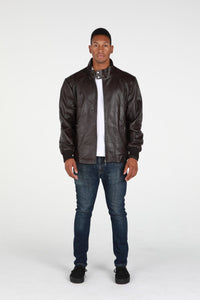 Fadcloset Men's Outerwear Fadcloset Mens Calypso Bomber Leather Jacket