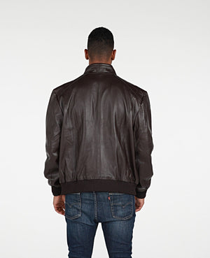 Fadcloset Men's Outerwear Fadcloset Mens Calypso Bomber Leather Jacket