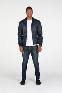 Fadcloset Men's Outerwear Fadcloset Mens Calypso Bomber Leather Jacket