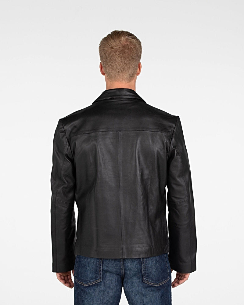 Fadcloset Men's Outerwear Fadcloset Mens Classic Zip Up Leather Jacket