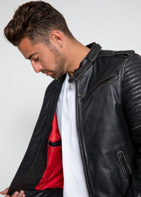 Fadcloset Men's Outerwear Fadcloset Mens Stark Distressed Leather Jacket