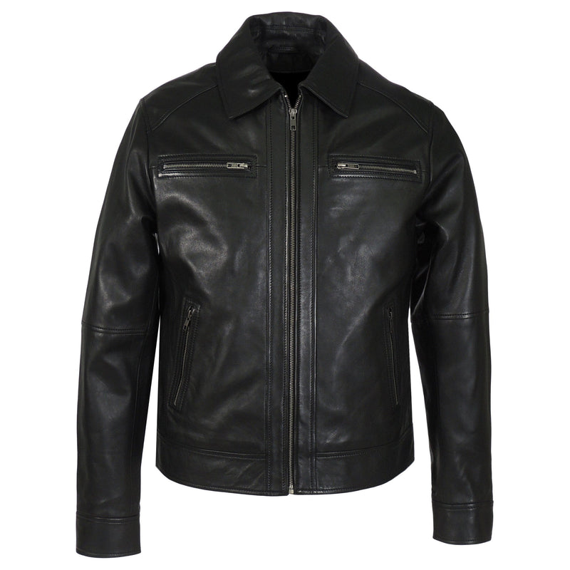 Fadcloset Men's Outerwear XS / BLACK Fadcloset Mens Cameron Leather Jacket