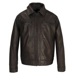 Fadcloset Men's Outerwear XS / BROWN Fadcloset Mens Cameron Leather Jacket