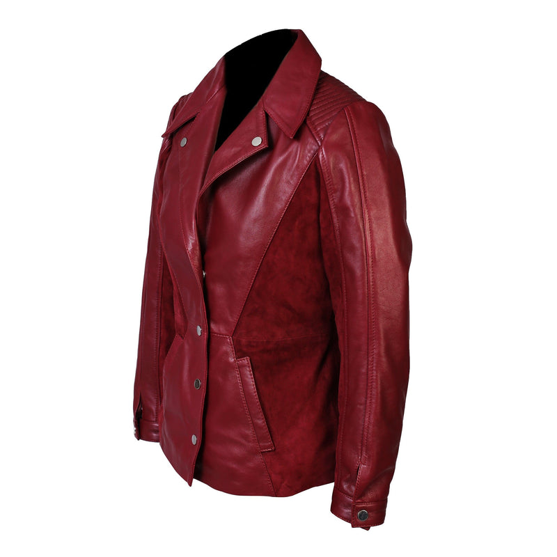 Fadcloset Women's Blazer Fadcloset Womens Myrcella Suede Leather Blazer