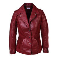 Fadcloset Women's Blazer XS / MAROON Fadcloset Womens Myrcella Suede Leather Blazer
