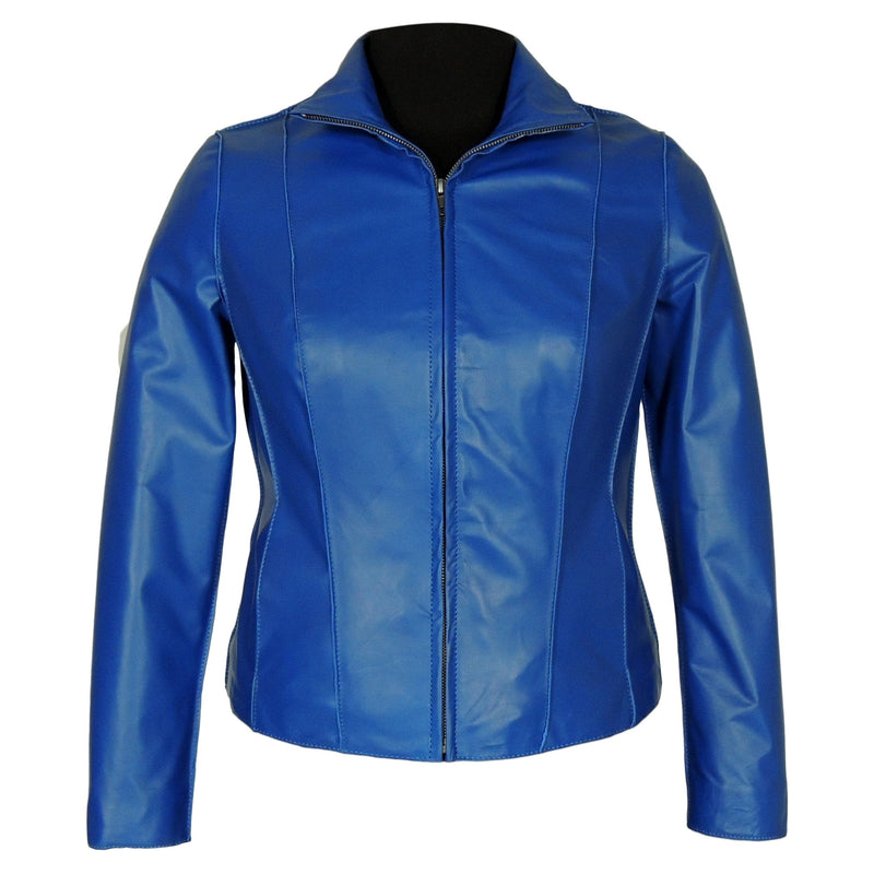 Fadcloset Women's Outerwear 3XL / Blue Fadcloset Aaliya Womens Sheepskin Leather Jacket